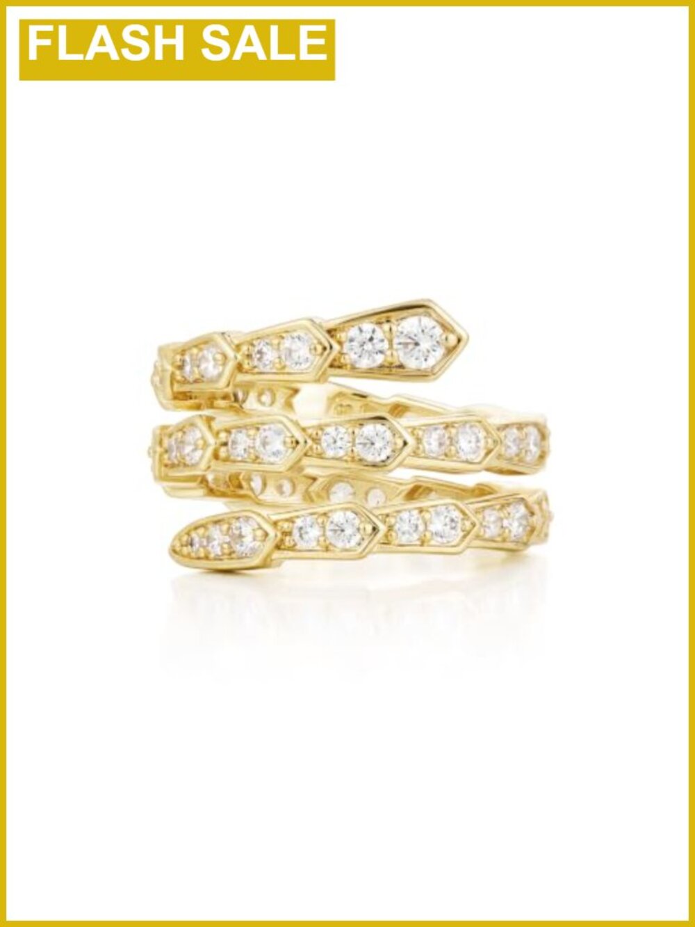 14k Gold Filled Pave CZ Stackable Statement Ring Women Size 6